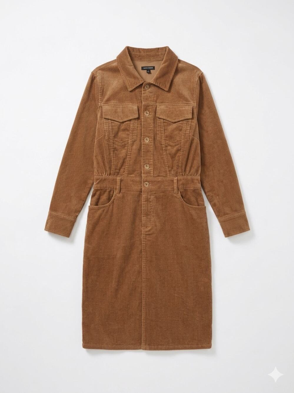 Universal Standard M Brown Dakota Corduroy Shirt Dress Cotton Stretch Casual